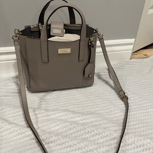 kate spade Taupe Leather Mini Satchel with Removable Strap